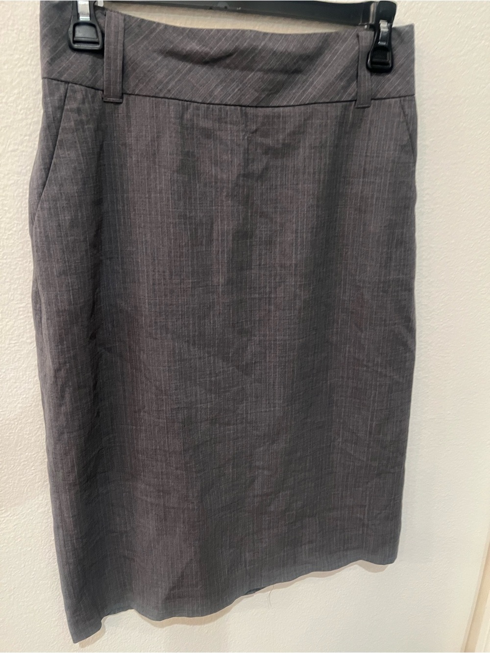 Banana Republic Gray Pinstripe Pencil Skirt